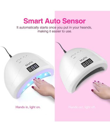 Professional 48W UV LED Nail Lamp Dryer with 4 Timers - Portable Gel Nail Polish Light for Salon & Home - White - Buy Online on GoSupps.com