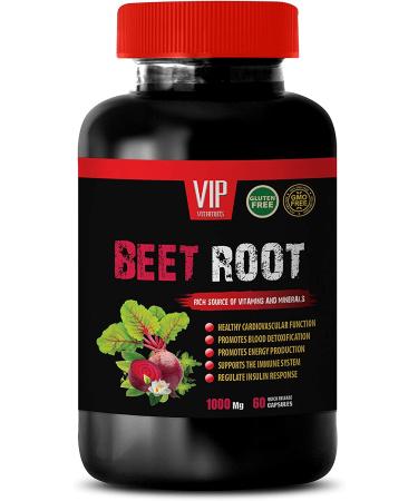 superfood Beet Root Supplement - Beet Root 1000 MG - Beet Root Nitric Oxide Supplement Beet Root Pills Beet Root Vitamins Immune System Support Beet Vitamins Beetroot Supplement 1 Bot 60 Tabs