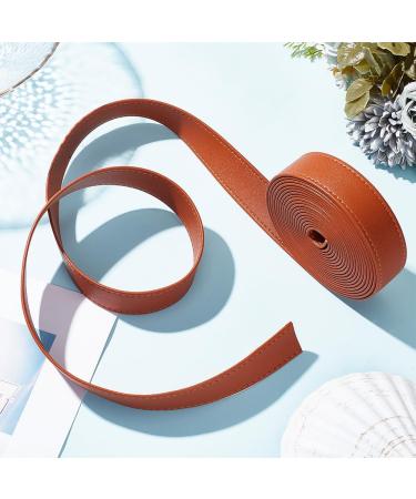 Wadorn 2.5cm Double-Sided PU Leather Belt Strip - 4m Flat Leather Cord for DIY Pocket Straps & Watch Bracelets - Brown - Buy Online on GoSupps.com