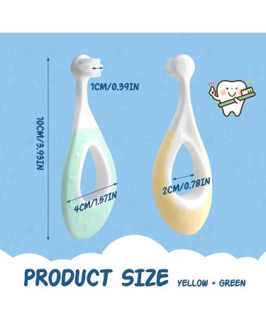 Ultra Soft Baby Toothbrush Set for 6-24 Months | Gentle Gum Care for Toddlers - Yellow & Green - Buy Online on GoSupps.com
