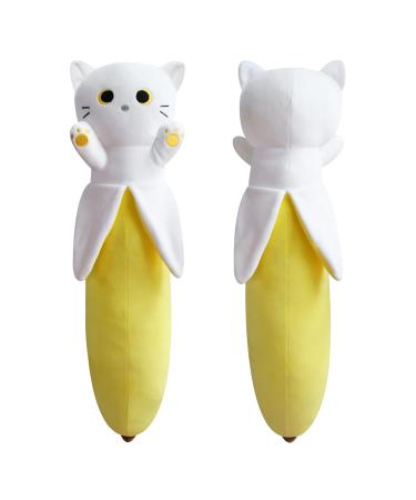 Yamepuia 21" Long Banana Cat Plushies Body Pillow Toys Cute Long Cat Plush Toys Kawaii Long Banana Cat Plush Yellow Cat Throw Pillow Gifts for Kids Boys Girls Banana Cat Pillow