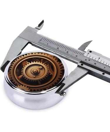 Mechanical Gear Portable Metal Pill Box | Round Mini 3-Compartment | Travel Essential for Small Pills | Durable Hinged Design in Black - Buy Online on GoSupps.com