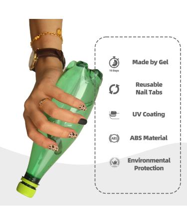 48 PCS Press On Nails - Short Square Leopard Print Reusable ABS Fake Nails Kit Salon-Quality in 12 Sizes - Brown & Black Wild West Design - Buy Online on GoSupps.com