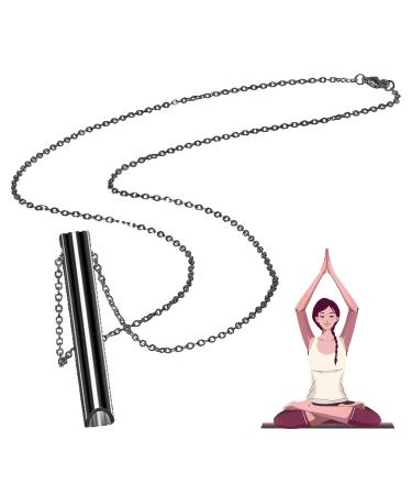 Aronrave breathing necklace meditation breath chain stainless steel stress reduction stress fear necklace delief mindful breathing stress neck chain oviconic necklace - Buy Online on GoSupps.com