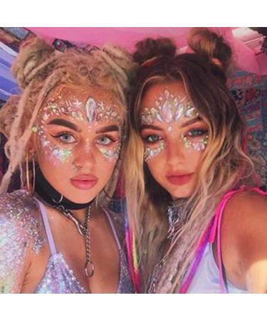 Shop Crystal Face Stickers - Glitter Acrylic & Rhinestone Designs for Rave Festivals | Multi-Colored Body Jewels for Women & Girls - Buy Online on GoSupps.com