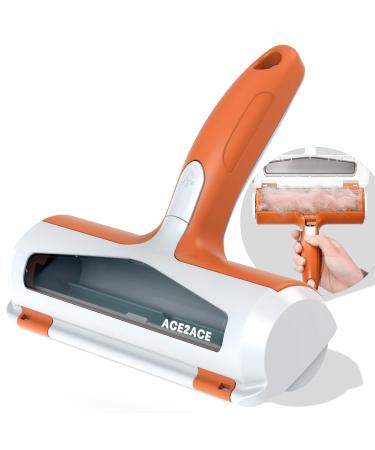 ACE2ACE Pet Hair Remover Dog and Cat Hair Removal Brush Reusable Lint Roller for Furniture Couch Rug and Bedding Orange
