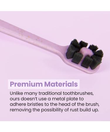 Lindo EcoCare Polishing Toothbrush - Charcoal Infused Bristles, Biodegradable Handle - Pack of 4 - Buy Online on GoSupps.com