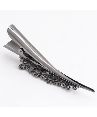 minkissy 1pc Retro Large Rhinestone Metal Horn Clip Headdress Duckbill Clip Crystal Hair Clip Hair Accessories Duckbill Hair Clips Flat Hair Clips Rhinestone Barrettes for Women Metal - Buy Online on GoSupps.com