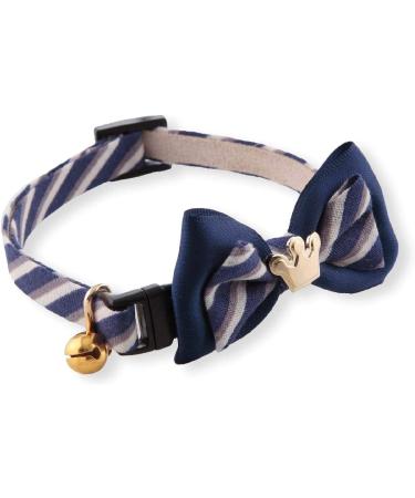 Necoichi Regal Crown Cat Collar in Navy - Premium Quality Feline Accessory - Buy Online on GoSupps.com