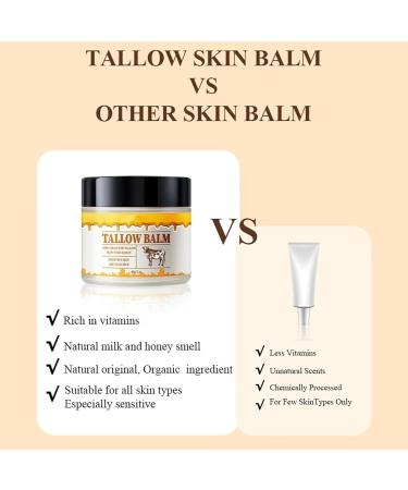 All-Natural Beef Tallow & Honey Cream - Grass-Fed Moisturizer for Face & Body - Buy Online on GoSupps.com