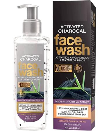 Skin Science Activated Charcoal Facial Cleanser | Infused with charcoal pearls | All skin types | Fresh and clear skin | Facial cleanser for men and women | 200 ml