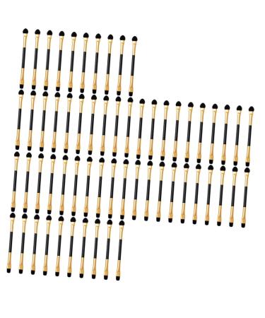 NOLITOY 60 Pcs Double Ended Eyeshadow Brush Eye Makeup Tool Eye Brush Precision Eye Shadow Brush Precision Eyeshadow Brush Eye Makeup Kit Eye Makeup Brush Eyeshadow Brush for Women 12.50X0.50X0.50CMx3pcs Goldenx3pcs