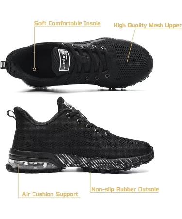 Lamincoa Women's Air Running Shoes - Non Slip Athletic Sneakers, Size 8, Black - Buy Online on GoSupps.com