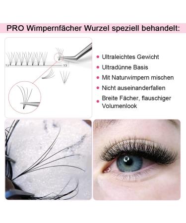 Pre Made Fan Eyelash Extensions 3D-D-0.10-9mm Short Stem | Russian Volume Lashes 0.07 0.10 | 9mm 3D-D-0.10 - Buy Online on GoSupps.com