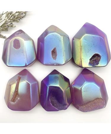 Gemstones for Decoration Natural Electroplating Geode Agate Point Cluster Raw Quartz Polished Decoraction Decor Stones Crystal Home Goods - Buy Online on GoSupps.com