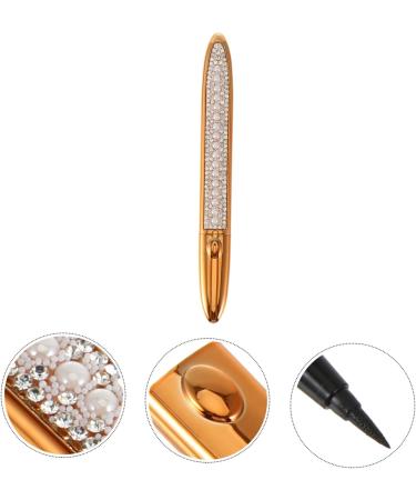 Healeved 2pcs Self Adhesive Mascara Liquid Black Eyeliner Makeup Tools Makeup Eyeliner Golden Plastic 1 count (Pack of 1) Goldenx2pcs - Buy Online on GoSupps.com