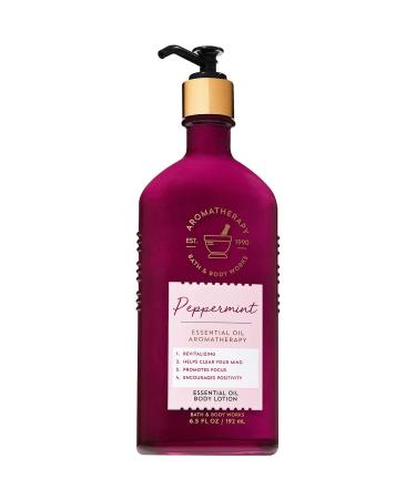 Bath and Body Works Aromatherapy PEPPERMINT Essential Oil Body Lotion 6.5 Fluid Ounce