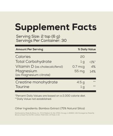 Ancient + Brave True Creatine+ Powder 6.35oz (Ap 30 Servings) Monohydrate Creatine Supplement with Taurine Magnesium and Vitamin D Supplement Womens Creatine Powder for Energy and Performance Jar (6.34 oz) - Buy Online on GoSupps.com