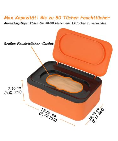 Buy Refillable Wet Wipes Box for Baby & Adults - Keep Cloths Fresh with Easy Single-Hand Operation - Orange Color - Buy Online on GoSupps.com