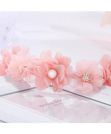 IYOU Baby Girls Headband Pink Flower Hair Hoop Pearl Party Wedding Hair Accessories - Buy Online on GoSupps.com