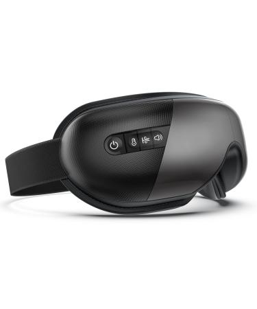 MUSICOZY Eye Massager with Heat Face Massager for Migraines with Compression Vibration Bluetooth Music Mask for Relax Eye Reduce Eye Strain Relaxing Gifts for Women(Black)