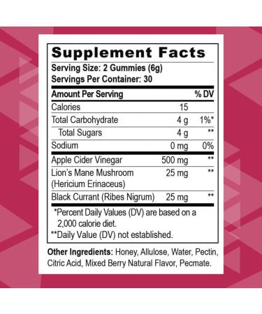 Youngevity Apple Cider Vinegar Gummies 500mg - Detox & Immunity Support | 60 Gummy Vitamins - Raw ACV from The Mother - Buy Online on GoSupps.com