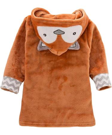 CuteOn Unisex Baby Kids Cartoon Animal Flannel Hooded Bathrobe Pajamas Nightwear - Adorable 90 Fox Design for Boys & Girls - Buy Online on GoSupps.com