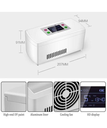 Small Fridge Cooler Portable Insulin Refrigerator Cooler Built-in Rechargeable Lithium Battery Suitable for Insulin Serum Interferon Eye Drops Storage Travel Airplane - Buy Online on GoSupps.com