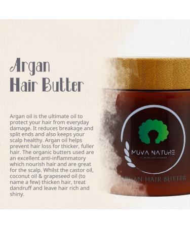 Muva Nature Argan Hair Butter Nourishing Hair Treatment with Organic Argan Oil | Reduces Breakage Strengthens & Promotes Fuller Hair | 100% Natural & Sulfate-Free - Buy Online on GoSupps.com