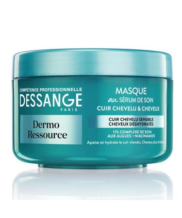 DESSANGE - Dermo Resource Hydra-Soothing Hair Mask - Formula Enriched With Algae & Niacinamide - Soothes & Hydrates - For Sensitive Scalp & Dehydrated Hair - 250 ml