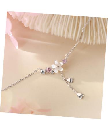 OFFSCH Cherry Blossom Necklace Girl Necklace Pink Choker Metal Necklace Women's Flower Necklace Temperament - Buy Online on GoSupps.com