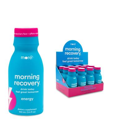 More Labs Morning Recovery with Energy, Caffeinated Patent-Pending Before You Drink Rebound Shots (Pack of 12), Berry Energy with Caffeine, Highly Soluble Liquid DHM, Milk Thistle, Electrolytes Berry with Energy 3.4 Fl Oz …