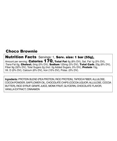 Alio Choco Brownie Protein Bars - Top Allergen Free Vegan Gluten Free Low Calorie High Protein | 12 Delicious Bars - Buy Online on GoSupps.com