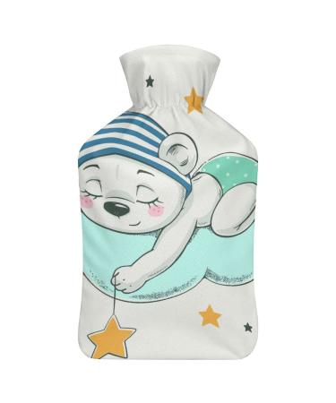 Bear Hot Water Bottle With Cover Plush Bed Bottle Hand Warmer For Adults And Children 26.5X15.3cm