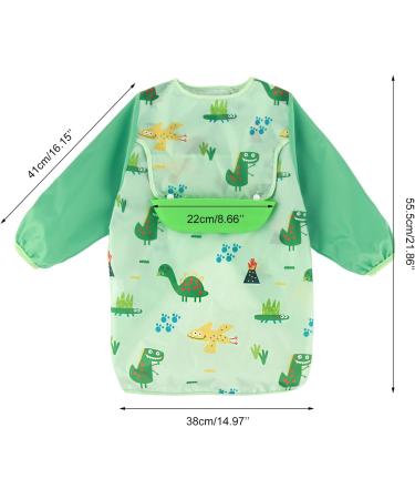 Discoball Waterproof Baby Bib with Sleeves - Silicone Pocket, Unisex Dribble Bib for Infant Toddler 6M-3Y (Blue) - Buy Online on GoSupps.com