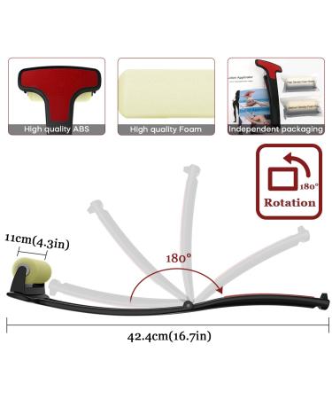 DIAPIN Back Lotion Applicator - Premium Long Handled Folding Roller - 2 Foam Rollers - Black - Buy Online on GoSupps.com