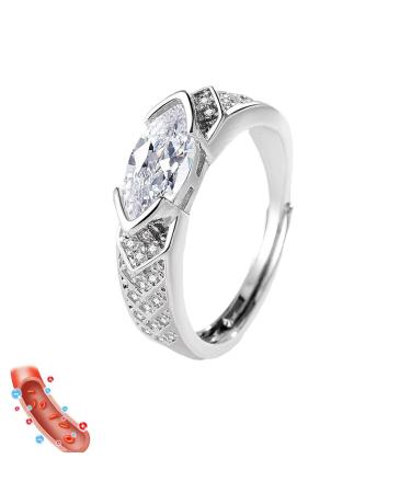 Magnetic Lymphatic Therapy Titanium ion moissanite Diamond Ring moissanite Magnetic Ring relieves Blood Circulation and Lymph nodes Zircon Ring (1pcs)