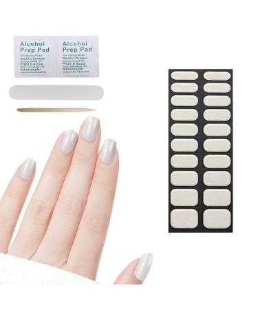 Semi Cured Gel Nail Strips 27 PCS Gel Nail Polish Stickers Wraps Adhesive Gel Nail Stickers with Nail File Stick and Sealing Strip(H)