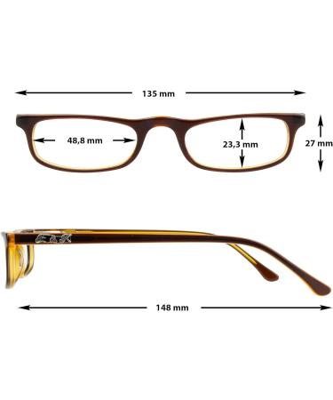 Edison & King Practical Reading Glasses - Premium +1.00 dpt Lenses in Brown | Two Wearing Options for International Shipping - Buy Online on GoSupps.com