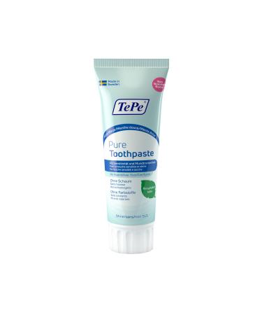 Tepe pure toothpaste mild mint very gentle fluoride toothpaste for daily use with sensitive gums and in the case of dry dryness 75 ml (1 Pack)