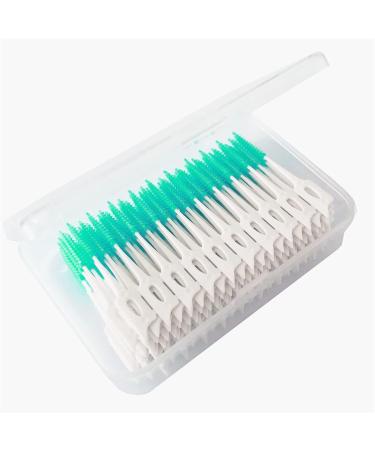 Interdental Brush Silicone Set (160 Brushes) - Teeny Green Toothpick Alternative for Effective Meal Residue Cleaning - Buy Online on GoSupps.com