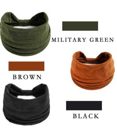 LadayPoa 3 Pcs Wide Boho Floral Headbands for Women - Elastic Knot Hairbands for Running and Yoga - Buy Online on GoSupps.com