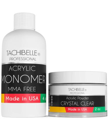 Tachibelle Professional Polymer Kit Acrylic Powder 2 oz and Acrylic Liquid Monomer 4 oz (Crystal Clear)