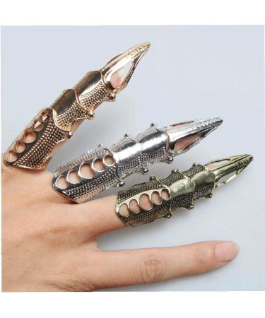 Bendable Joint Nail Ring - Fashionable Gothic Punk Hinge Armor Jewelry | Golden Claw Full Finger Accessory - Buy Online on GoSupps.com