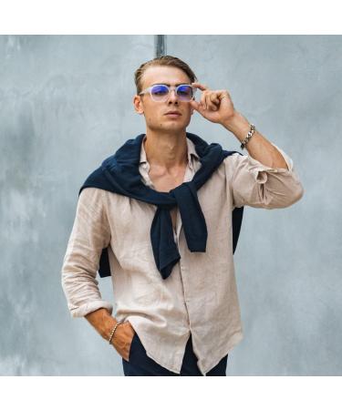 NTNK Vision N22 Blue Light Computer Glasses - Unisex Acetate PC Gaming Filter - Prescription-Free Snow Style - Buy Online on GoSupps.com
