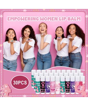 30 Pcs Women's History Month Lip Balms Bulk Inspirational Gifts for Women Lip Balms Natural Moisturizing Lip Care Product for Events Women Party Gift Public Welfare Activity Favor - Buy Online on GoSupps.com