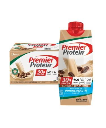 Premier Protein 30g High Protein Shake Caf Latte 11 Fluid Ounce (Pack of 15)
