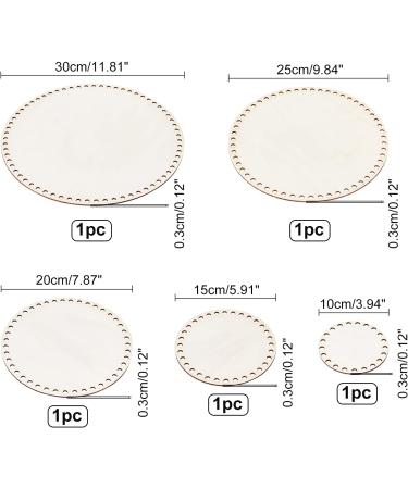 PandaHall Natural Wooden Basket Bottom Set - 5 Sizes Round Circle Blank Crochet Bases for DIY Weaving Supplies - BurlyWood (10/15/20/25/30cm) - Buy Online on GoSupps.com
