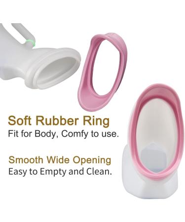 Female Urinal for Women Urinal for Elderly Patients in Bed Portable Urine Bottle with Silicone Soft Ring Portable Urinal for Elderly & Incontinence - Buy Online on GoSupps.com