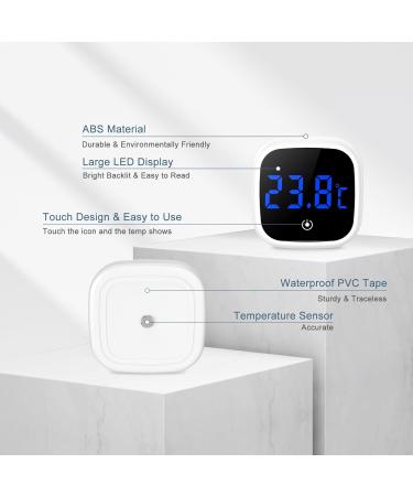 Ankilo Digital Aquarium Thermometer - Wireless Touch Screen LED Temperature Meter for Freshwater Saltwater & Reptiles | Black & White - Buy Online on GoSupps.com